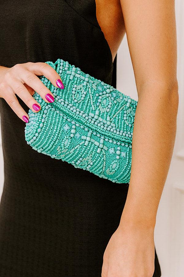 Impressions Vacay Mode Embellished Purse In Turquoise