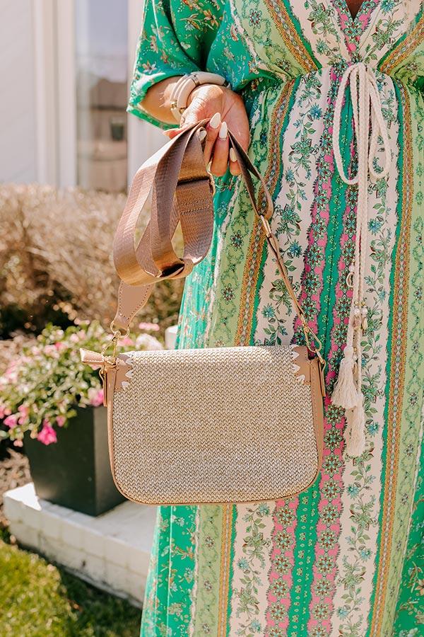 Impressions Vacay Ready Woven Crossbody In Iced Latte