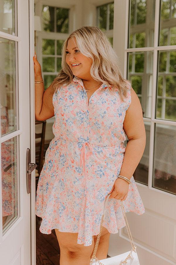 Impressions Vacay State Of Mind Eyelet Mini Dress Curves