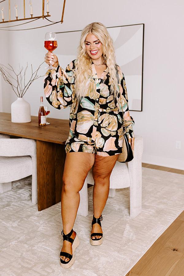 Impressions Vacay State Of Mind High Waist Shorts Curves