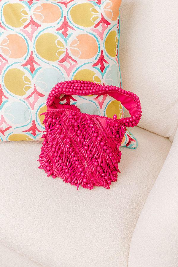 Impressions Vacay Vibes Embellished Purse in Hot Pink