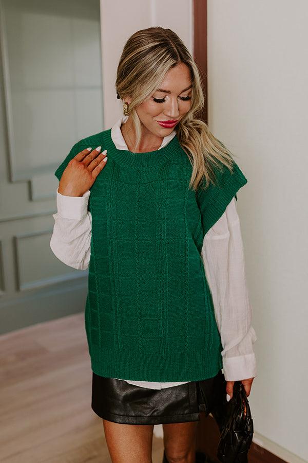 Impressions Venice Vision Sweater Top In Hunter Green