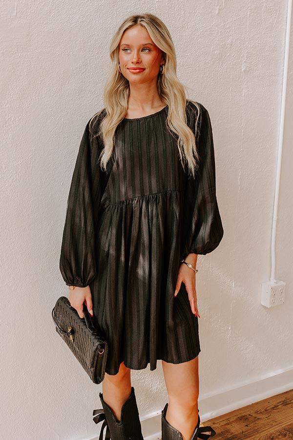 Impressions Vermont Stroll Stripe Mini Dress In Black