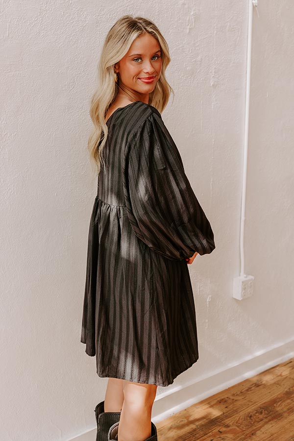 Impressions Vermont Stroll Stripe Mini Dress In Black