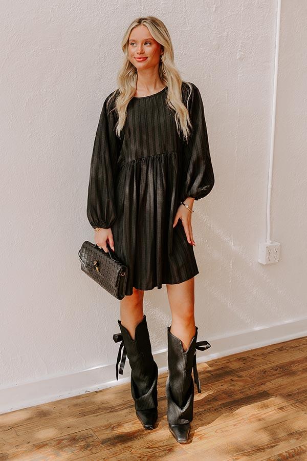 Impressions Vermont Stroll Stripe Mini Dress in Black