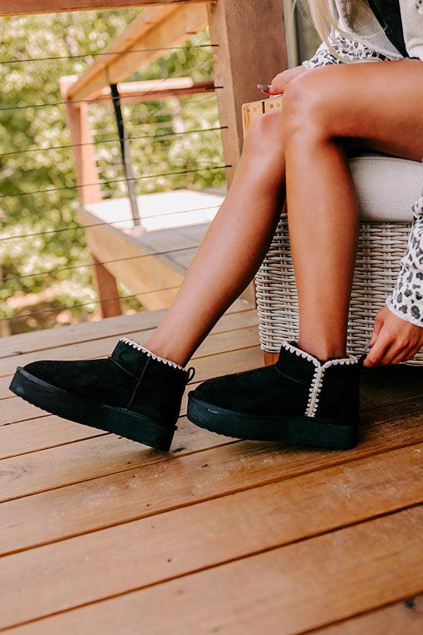 Impressions Vermont Vacay Faux Suede Platform Bootie in Black