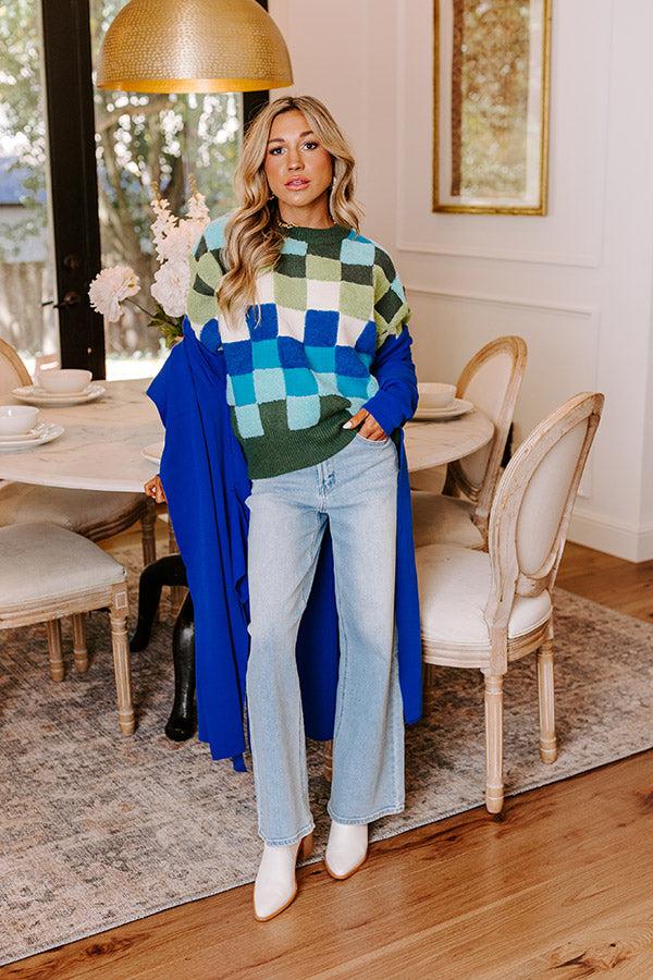 Impressions Vibe Check Knit Sweater in Hunter Green