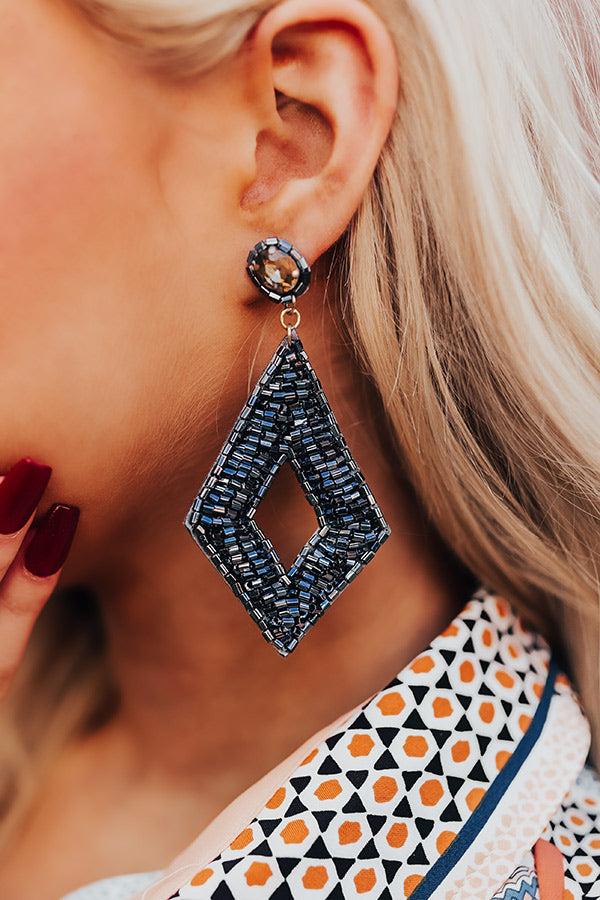 Impressions Vibrant Life Beaded Earrings In Charcoal