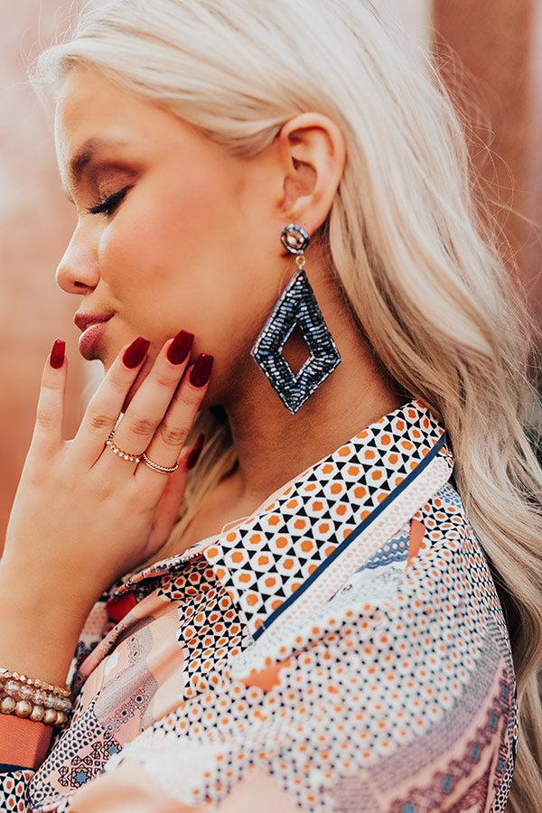 Impressions Vibrant Life Beaded Earrings In Charcoal