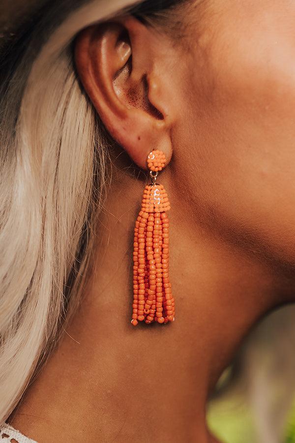 Impressions Vibrant Vibes Beaded Earrings In Orange