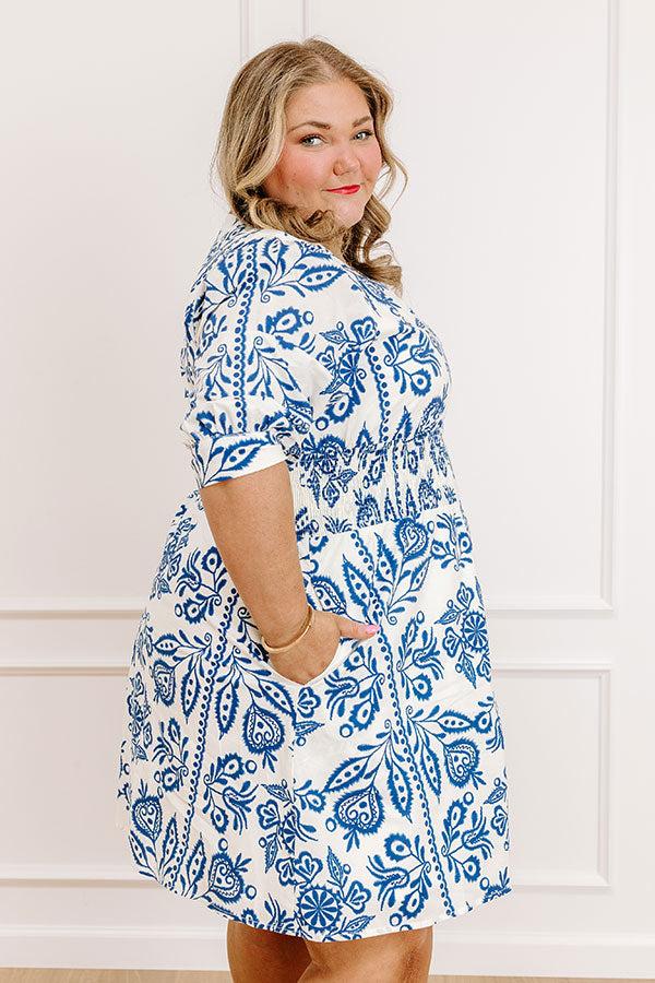 Impressions Vineyard Bound Floral Mini Dress Curves