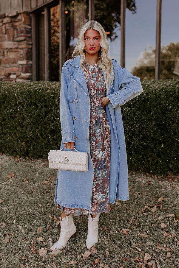 Impressions Vineyard Cutie Asymmetrical Floral Mesh Midi In Mocha