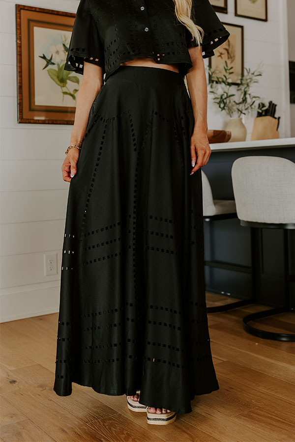 Impressions Vineyard Cutie High Waist Cut Out Maxi Skirt