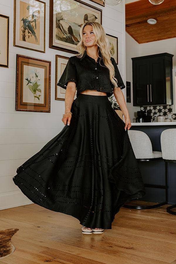 Impressions Vineyard Cutie High Waist Cut Out Maxi Skirt