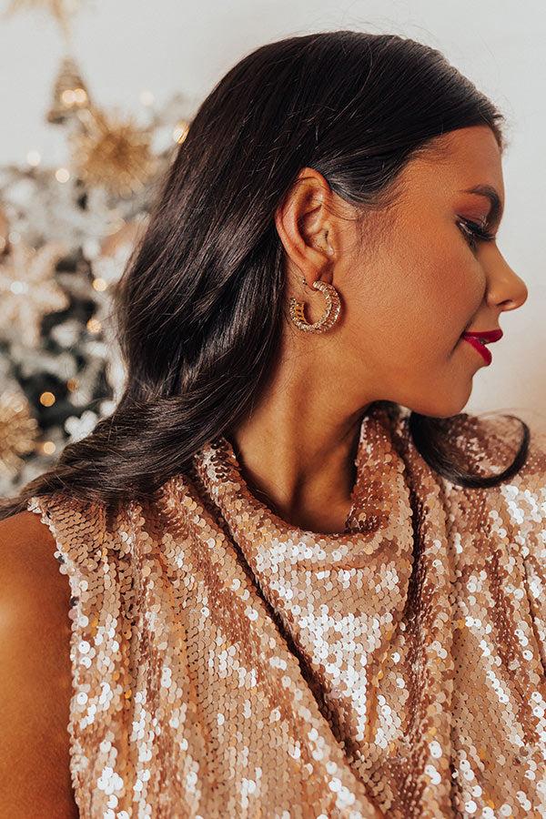 Impressions Vineyard Holiday Hoop Earrings In Champagne