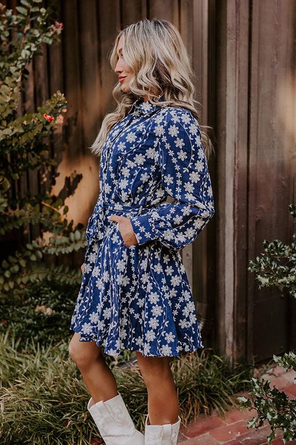 Impressions Vino For Two Floral Embroidered Mini Dress