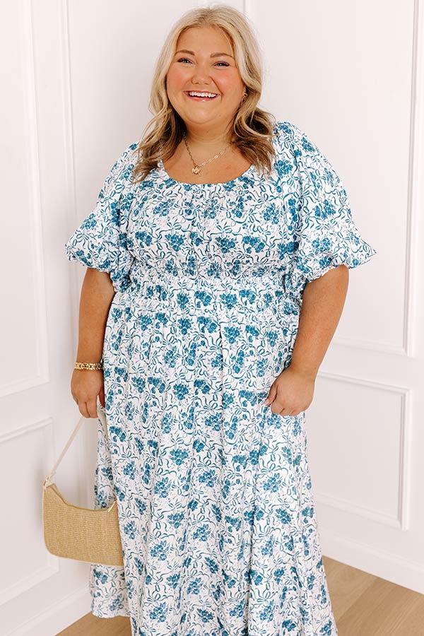 Impressions Vintage Garden Floral Maxi Dress Curves