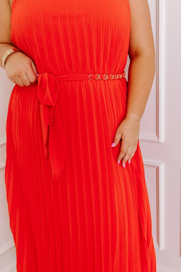 Impressions VIP Party Pleated Maxi Dress In Red Curves