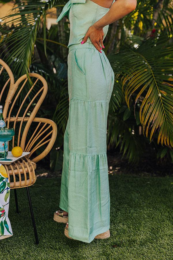 Impressions Viva La Travel High Waist Wide Leg Pants In Mint