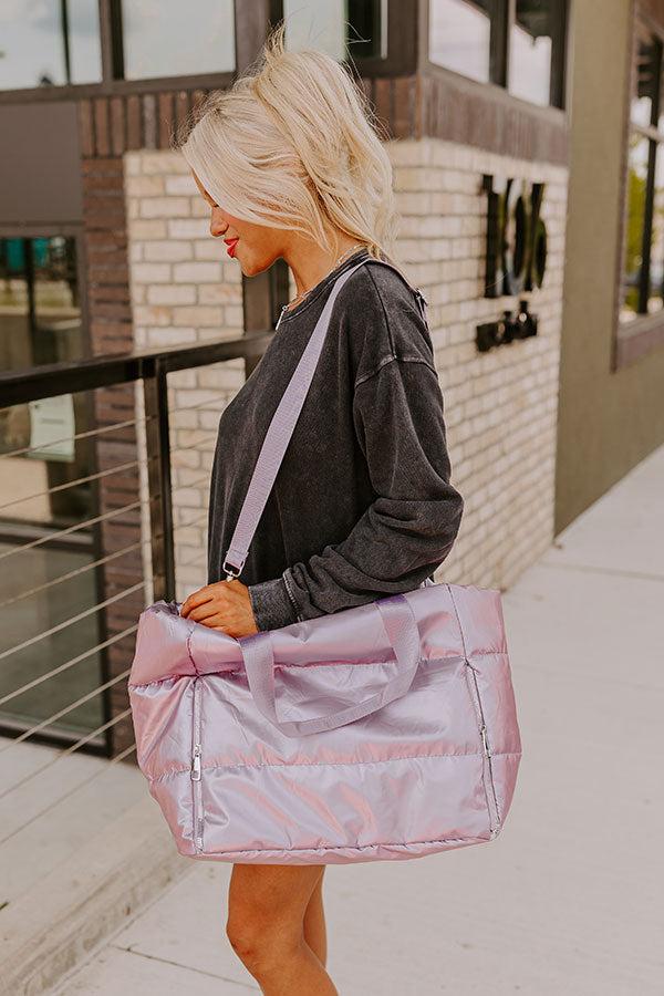 Impressions Weekend Getaway Puffer Tote In Lavender
