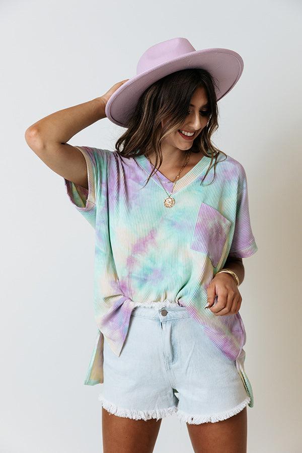 Impressions Weekend Hang Out Tie Dye Shift Tee In Lavender