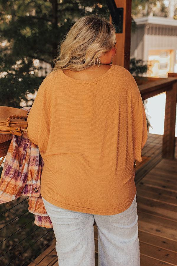 Impressions Weekend Living Shift Top In Pumpkin Curves