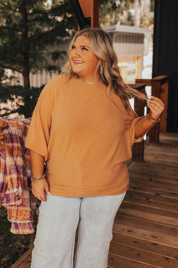 Impressions Weekend Living Shift Top In Pumpkin Curves