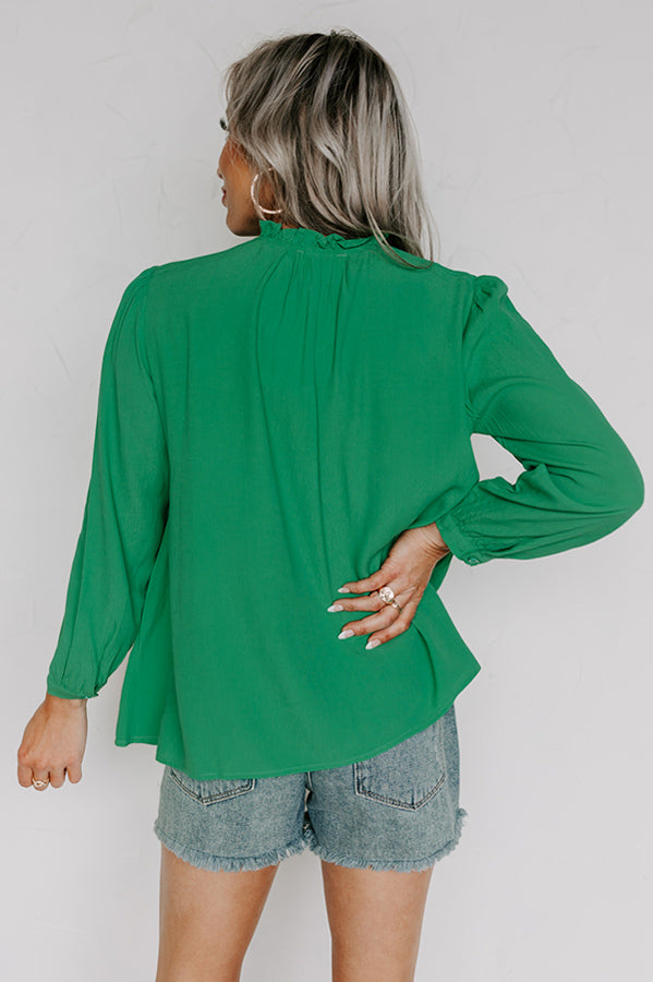 Impressions Well Mannered Smocked Top In Kelly Green