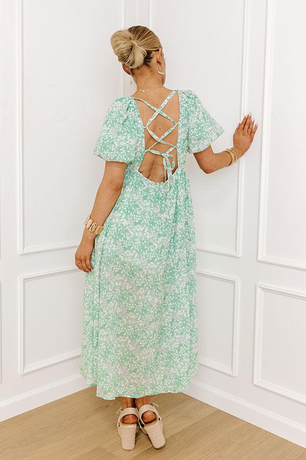 Impressions Whimsical Daydream Floral Midi In Seaglass