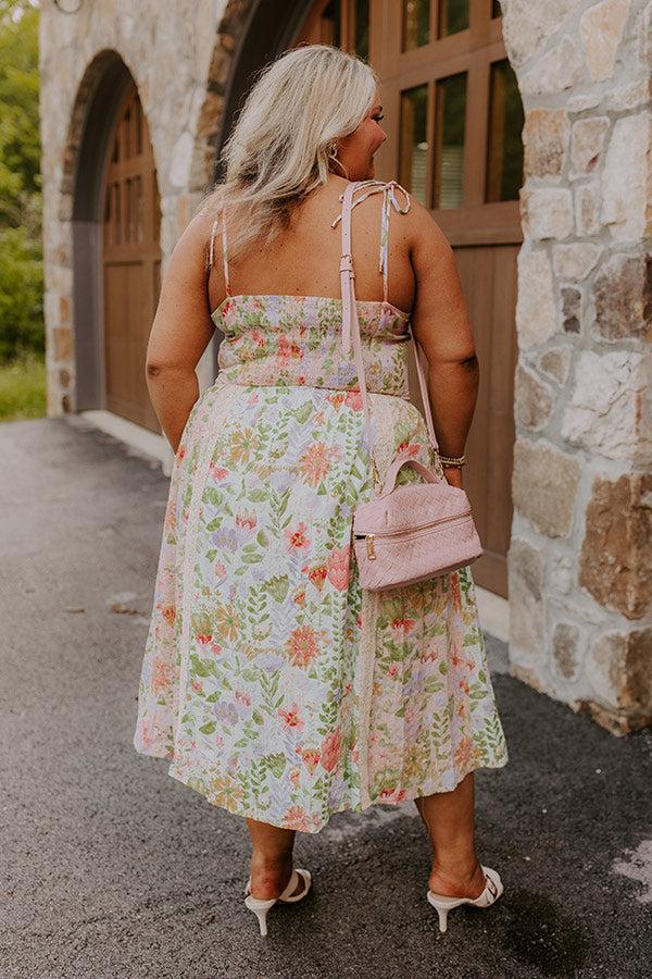 Impressions Whimsical Ways Floral Midi Dress Curves