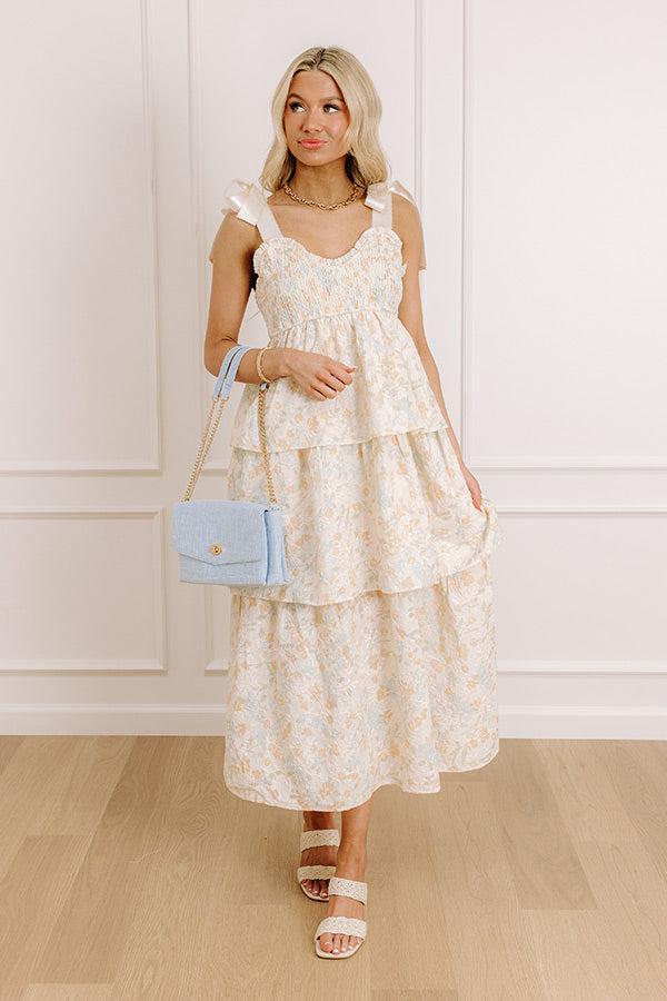 Impressions Whimsical Wonders Embroidered Tiered Midi Dress