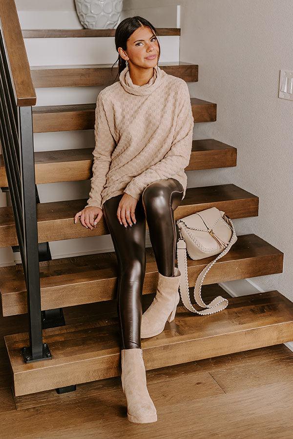 Impressions Whispering Winds Sweater Top In Iced Latte