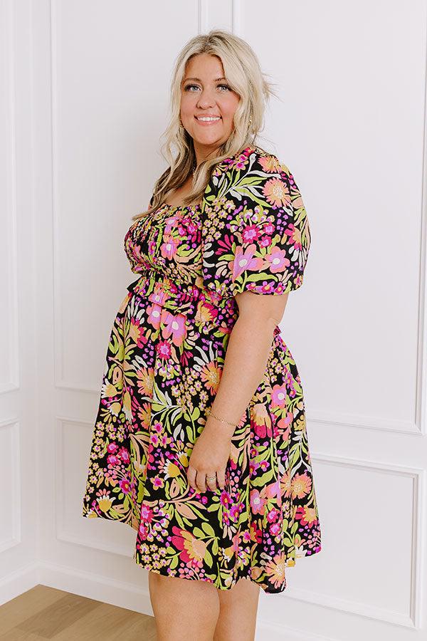 Impressions Wildflower Dreams Smocked Mini Dress Curves