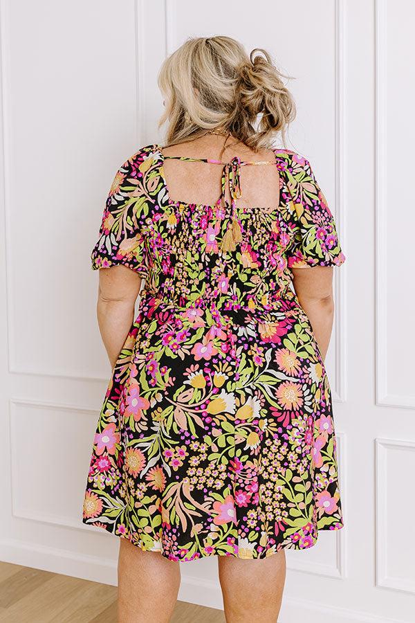 Impressions Wildflower Dreams Smocked Mini Dress Curves