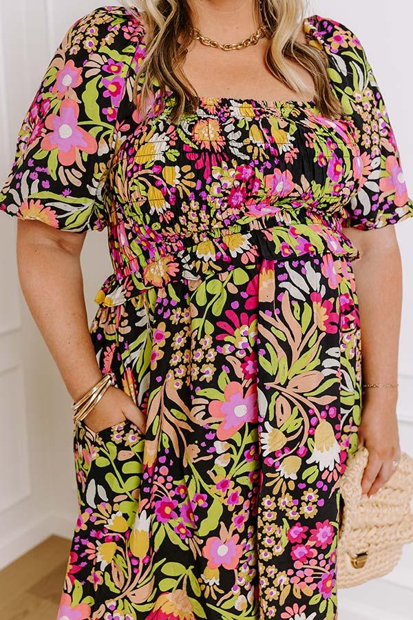 Impressions Wildflower Dreams Smocked Mini Dress Curves