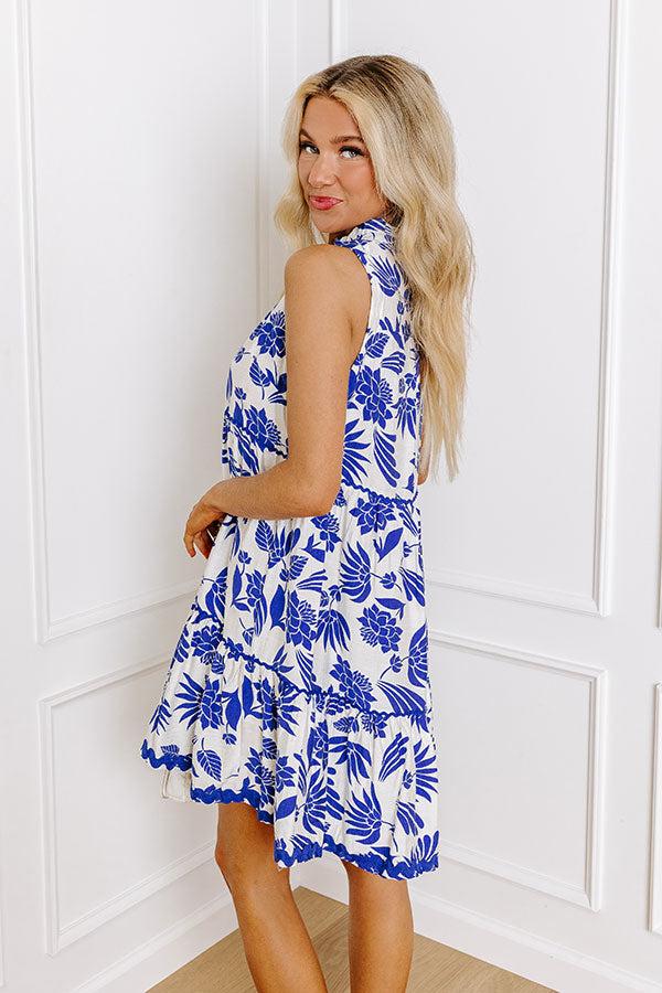 Impressions Wildflower Moment Mini Dress In Royal Blue