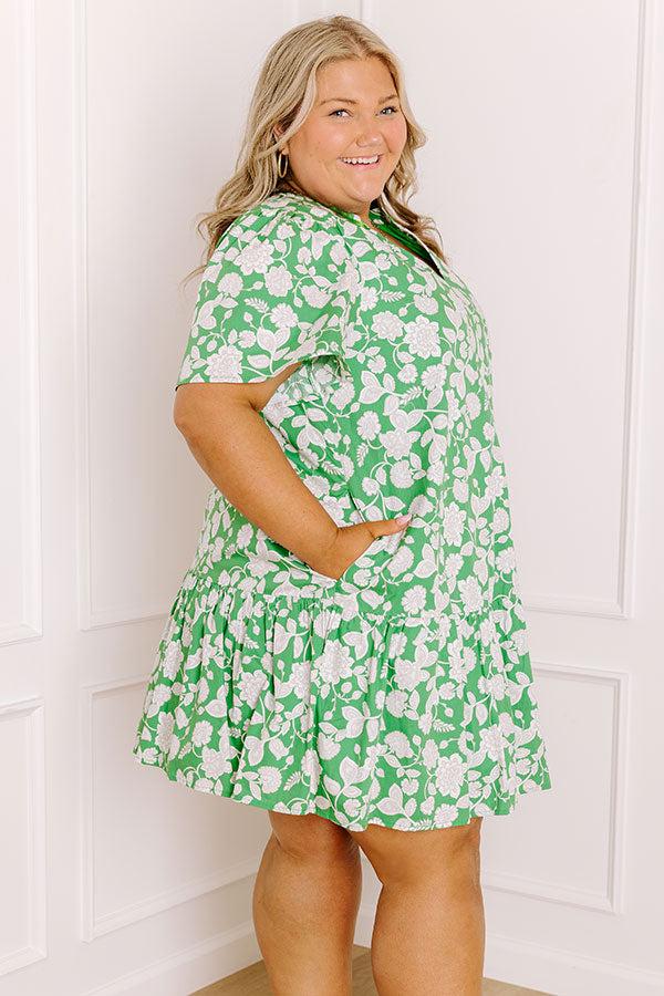 Impressions Wildflowers And Wine Floral Mini Dress Curves