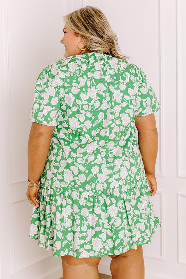 Impressions Wildflowers And Wine Floral Mini Dress Curves