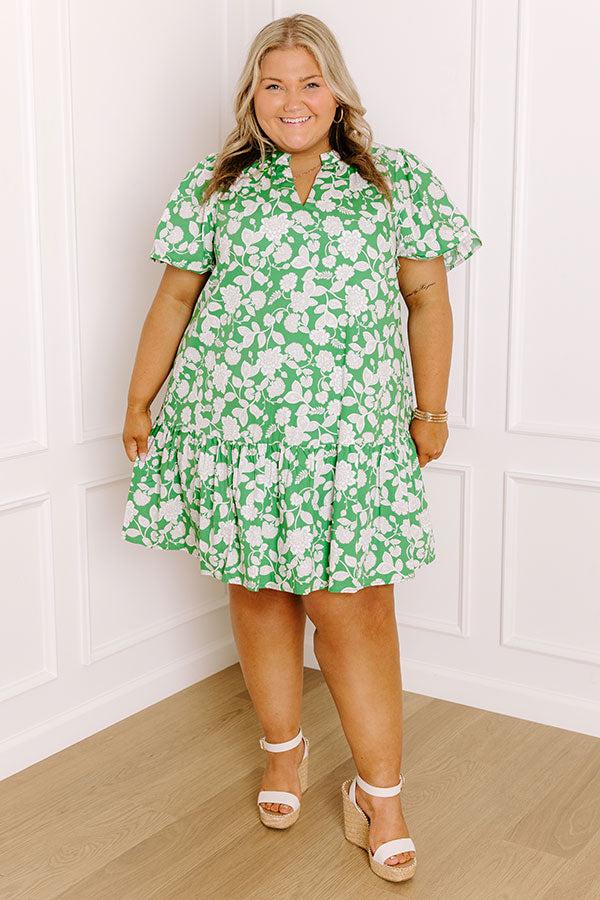 Impressions Wildflowers and Wine Floral Mini Dress Curves