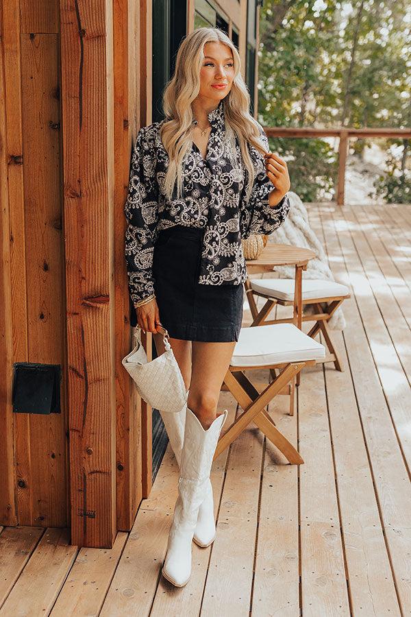 Impressions Wine Country Cutie Paisley Embroidered Top