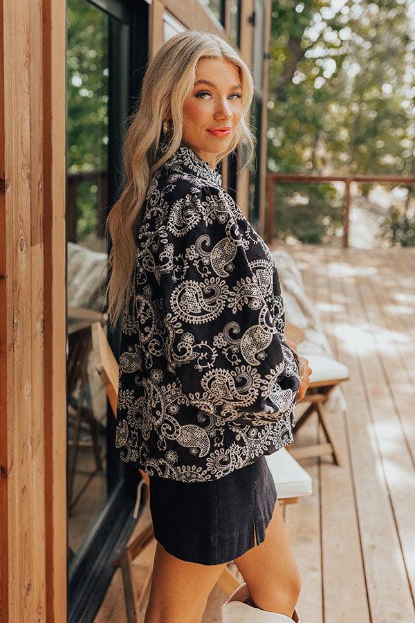 Impressions Wine Country Cutie Paisley Embroidered Top