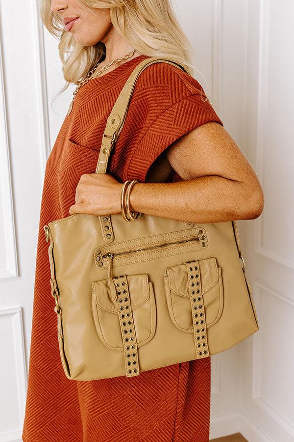 Impressions Wisteria Avenue Faux Leather Tote In Khaki