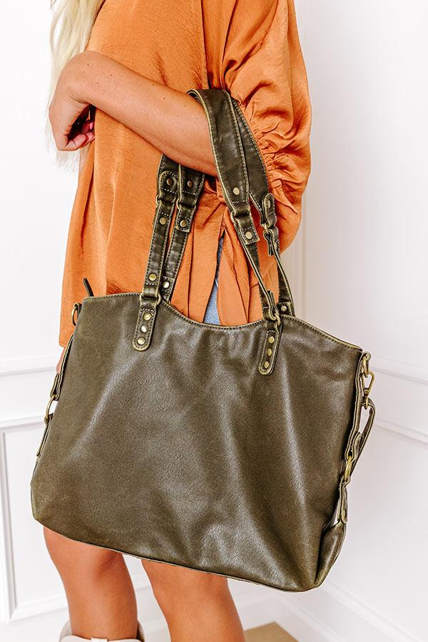 Impressions Wisteria Avenue Faux Leather Tote In Martini Olive