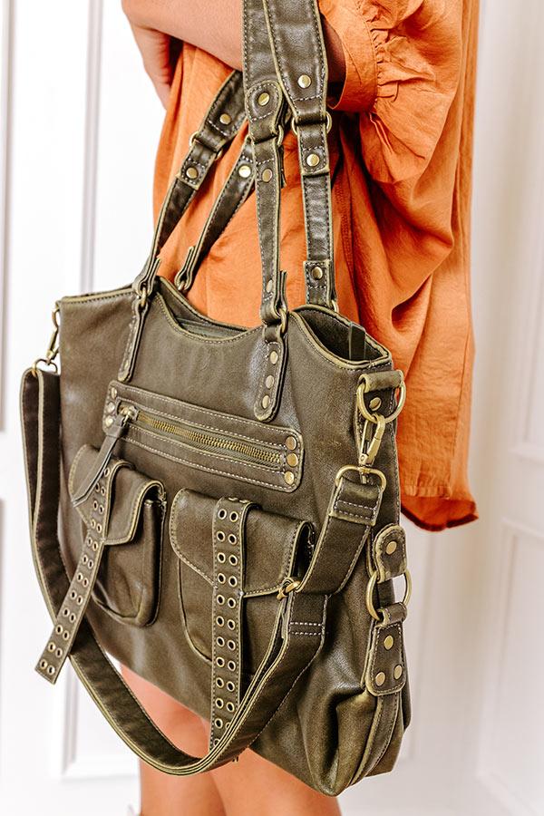 Impressions Wisteria Avenue Faux Leather Tote In Martini Olive