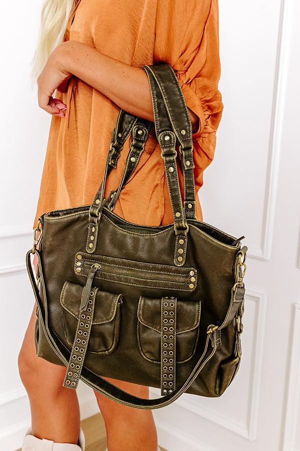 Impressions Wisteria Avenue Faux Leather Tote In Martini Olive