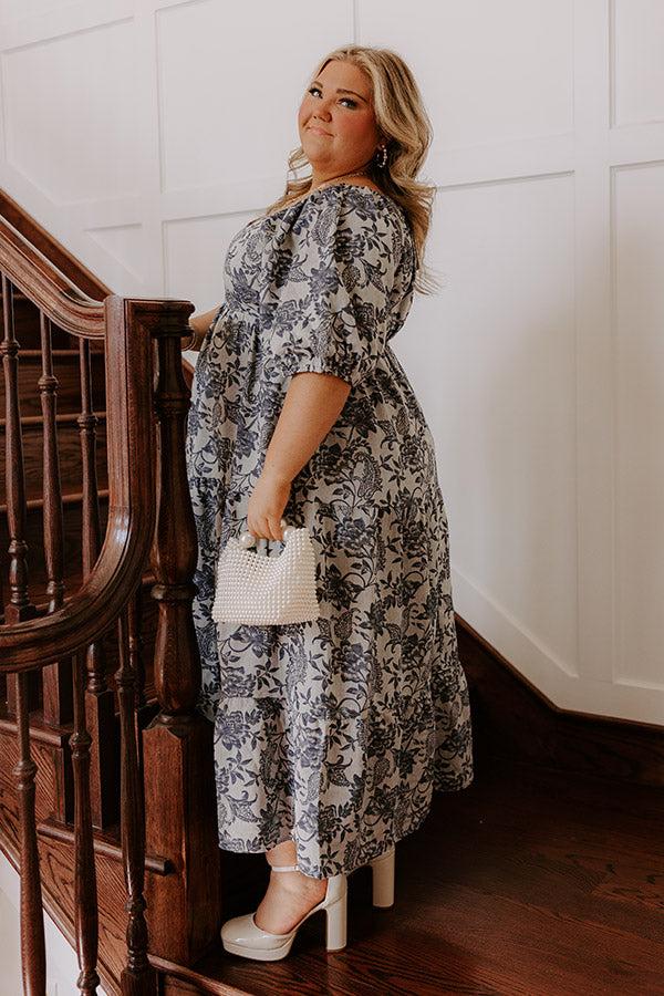 Impressions Wisteria Wonder Floral Jacquard Midi Dress Curves