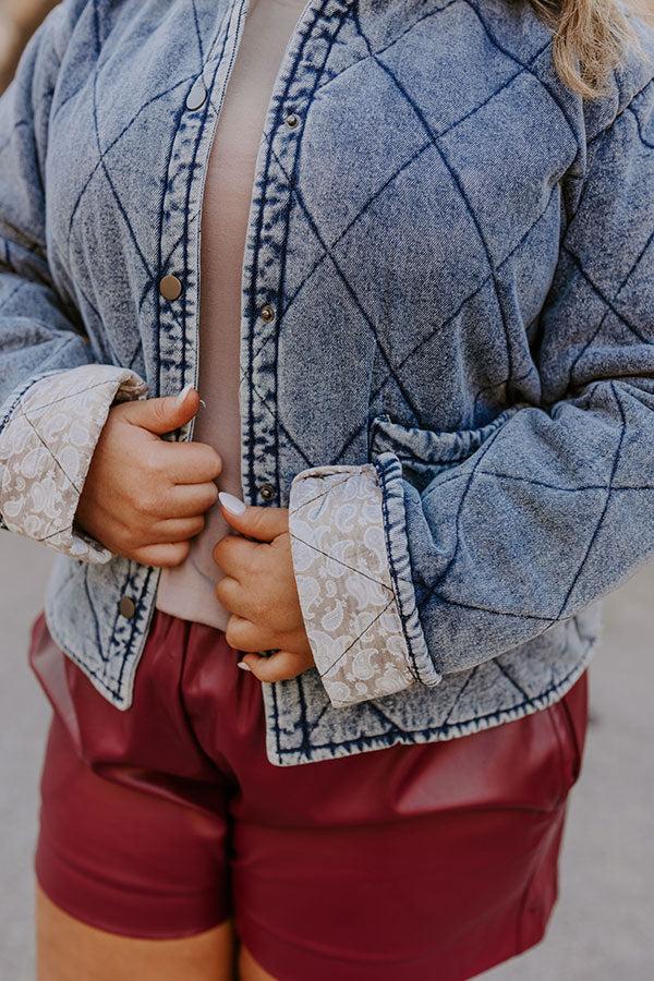 Impressions Woodland Walks Denim Quilted Jacket Curves