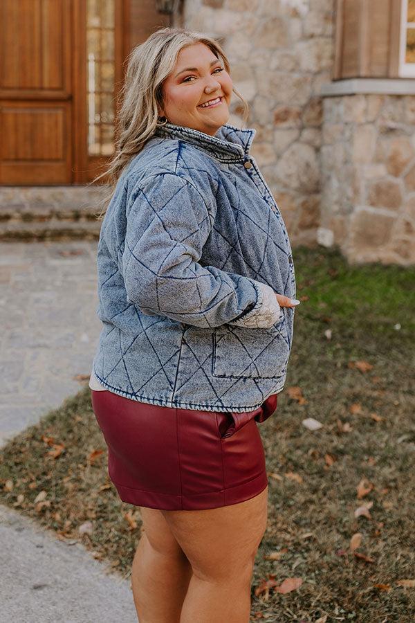 Impressions Woodland Walks Denim Quilted Jacket Curves