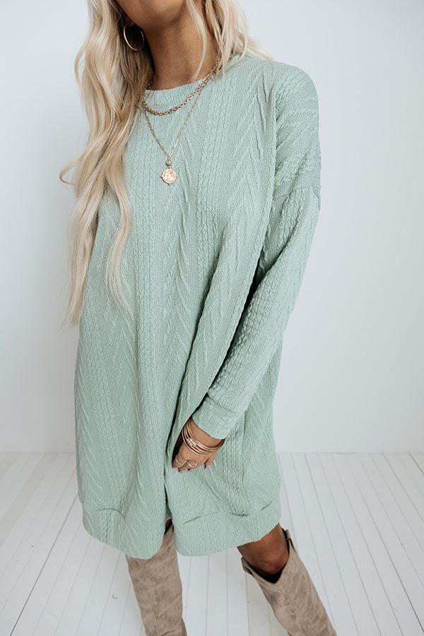 Impressions Wrap Your Arms Around Me Sweater Dress In Pear