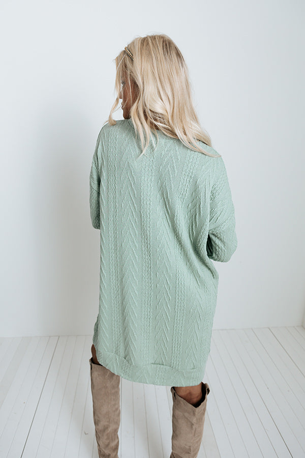 Impressions Wrap Your Arms Around Me Sweater Dress In Pear